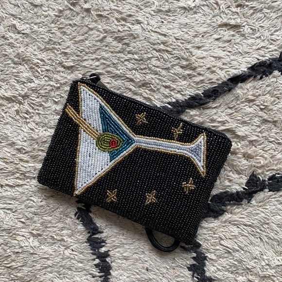 Beaded martini coin purse / wristlet / wallet 🍸 - Picture 1 of 3